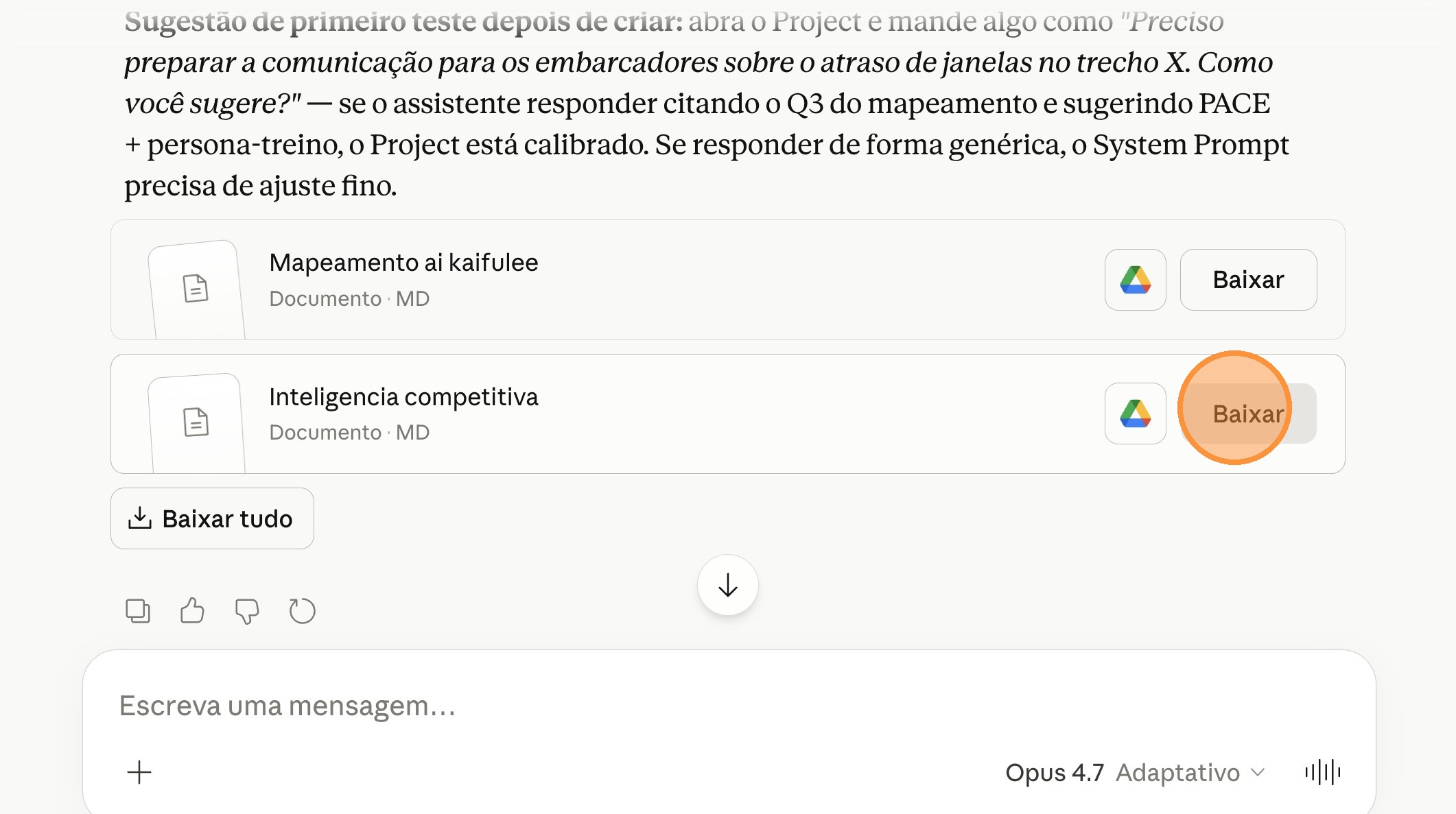 Artefato inteligencia-competitiva.md com botão Baixar destacado