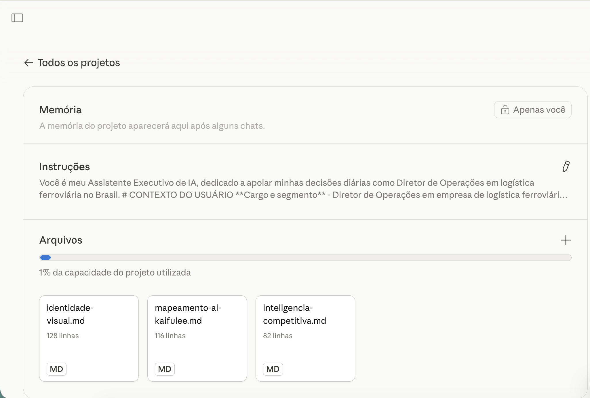 Arquivo identidade-visual.md adicionado à seção Arquivos do Project ao lado dos arquivos da AP03
